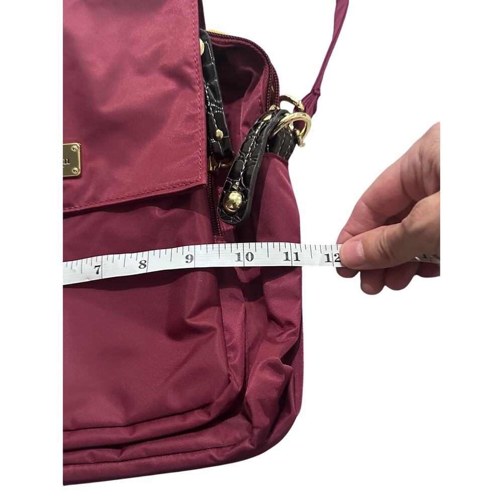 Samantha Brown Wine Burgundy Nylon Adjustable Travel Crossbody Clutch Bag NWOT - Picture 3 of 9